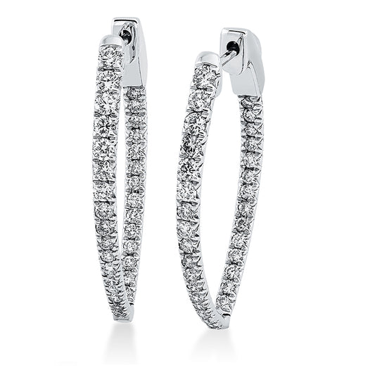 Creolen 18 kt WG, 26 Brill. 0,64 ct, TW-si, 36 Brill. 0,40 ct, TW-si