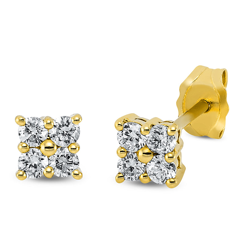 Ohrstecker 18 kt GG, 8 Brill. 0,23 ct, TW-si