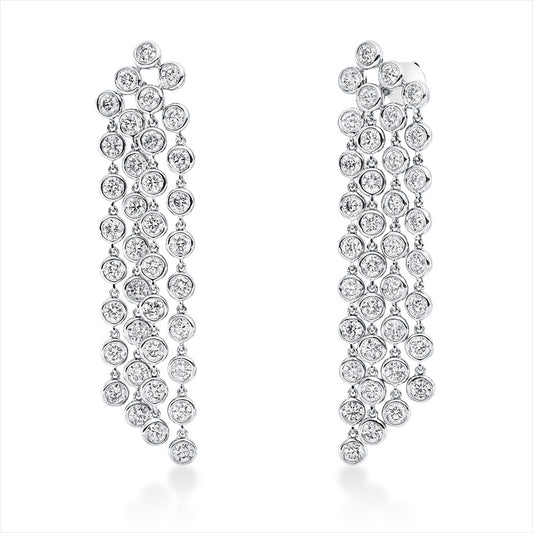 Ohrschmuck 18 kt WG, 74 Brill. 6,76 ct, TW-si