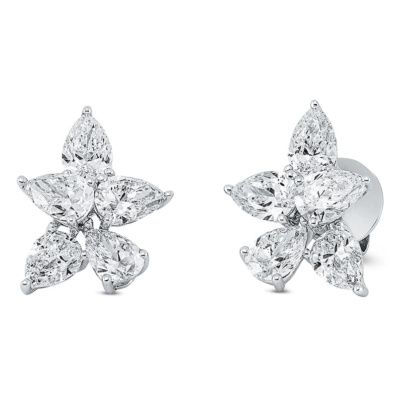 Ohrstecker 18 kt WG, 10 Tropfen 4,88 ct, TW-si