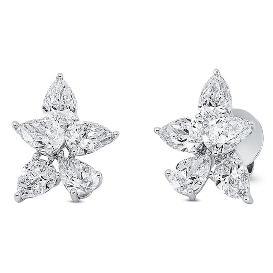 Ohrstecker 18 kt WG, 10 Tropfen 4,88 ct, TW-si