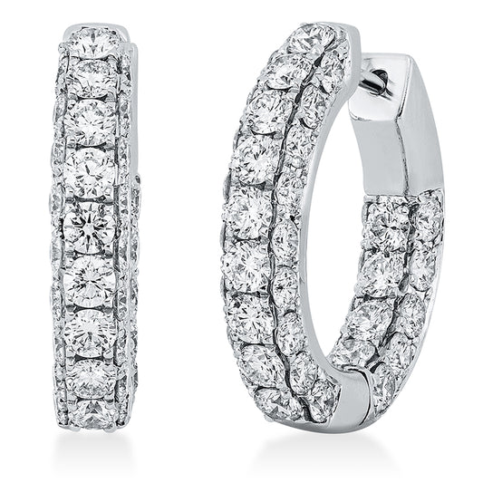 Creolen 18 kt WG, 46 Brill. 2,95 ct, TW-si, 36 Brill. 1,49 ct, TW-si