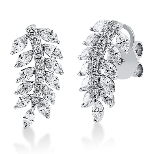 Ohrstecker 18 kt WG, 24 Nav. 1,37 ct, TW-si, 20 Brill. 0,15 ct, TW-si