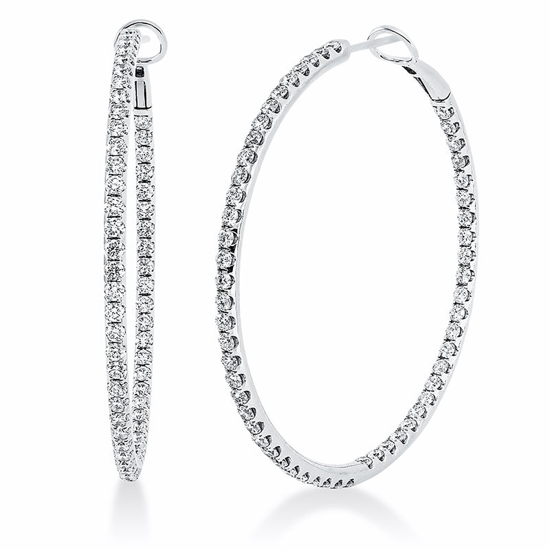 Creolen 18 kt WG, 112 Brill. 2,89 ct, TW-vsi/si