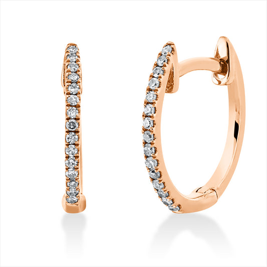 Creolen 18 kt RG, 30 Dia. 0,09 ct, W-si