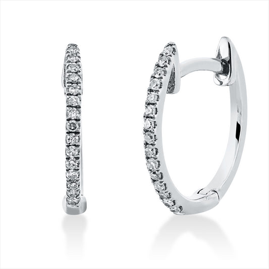 Creolen 18 kt WG, 30 Dia. 0,09 ct, W-si