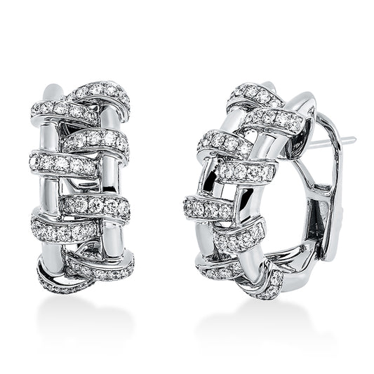 Creolen 18 kt WG, 96 Brill. 1,18 ct, TW-vsi