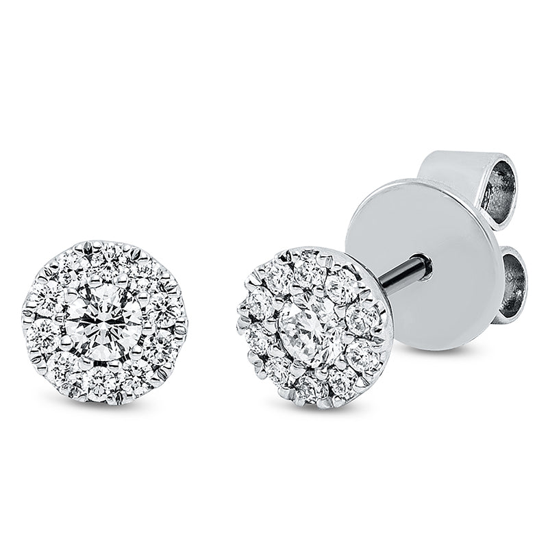 Ohrstecker 18 kt WG, 22 Brill. 0,25 ct, TW-si