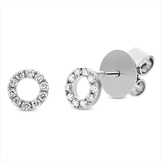 Ohrstecker 18 kt WG, 20 Brill. 0,11 ct, TW-si