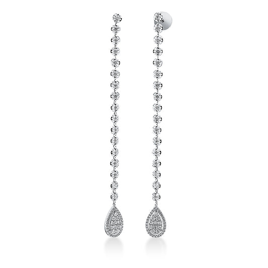 Ohrschmuck 18 kt WG, 110 Brill. 0,95 ct, TW-si