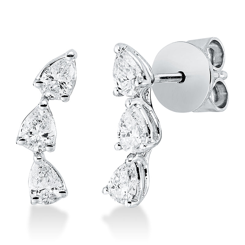 Ohrstecker 18 kt WG, 6 Tropfen 0,52 ct, TW-si