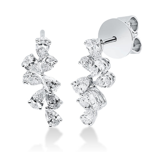 Ohrstecker 18 kt WG, 16 Tropfen 0,93 ct, TW-si