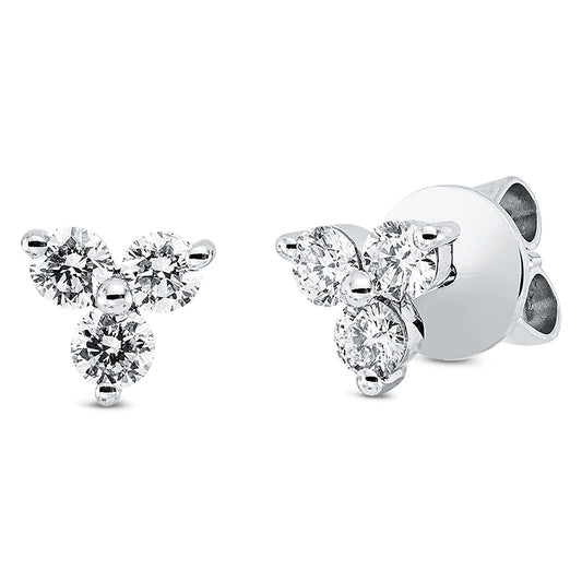 Ohrstecker 18 kt WG, 6 Brill. 0,59 ct, TW-si