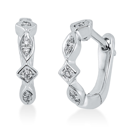 Creolen 18 kt WG, 12 Brill. 0,06 ct, TW-si