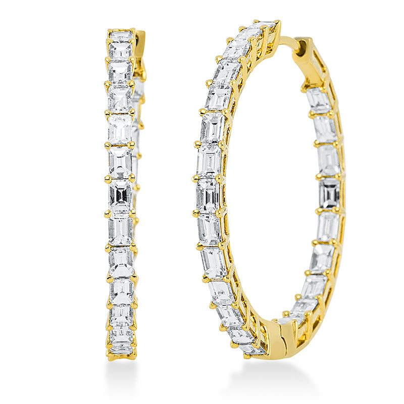 Creolen 18 kt GG, 46 Sm.schliff 2,61 ct, TW-vsi