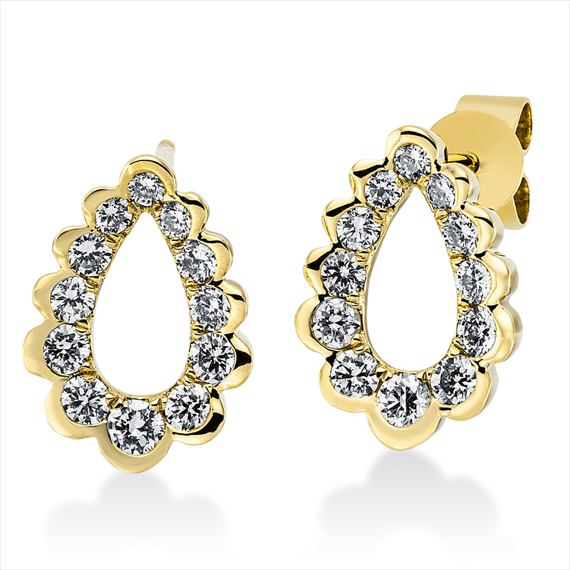 Ohrstecker 18 kt GG, 24 Brill. 0,50 ct, TW-si