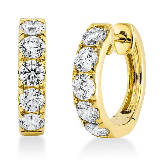 Creolen 18 kt GG, 10 Brill. 1,48 ct, TW-si