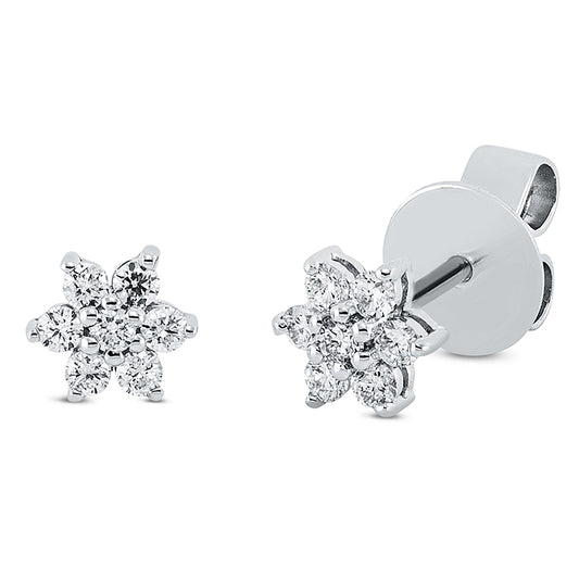 Ohrstecker 18 kt WG, 14 Brill. 0,20 ct, TW-si
