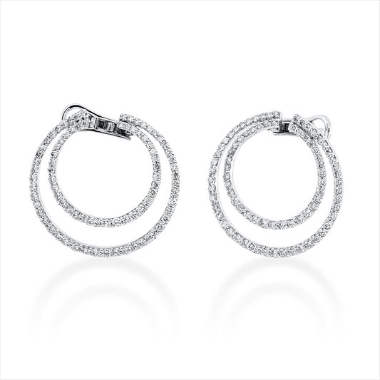 Creolen 18 kt WG, 164 Brill. 2,41 ct, TW-vsi