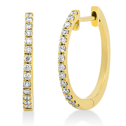 Creolen 18 kt GG, 28 Brill. 0,18 ct, TW-si