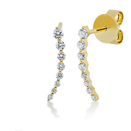 Ohrstecker 18 kt GG, 10 Brill. 0,13 ct, TW-si, 4 Brill. 0,14 ct, TW-si, 2 Brill. 0,02 ct, TW-si