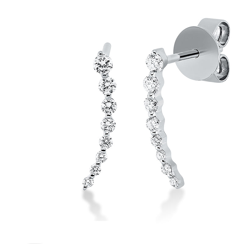 Ohrstecker 18 kt WG, 10 Brill. 0,14 ct, TW-si, 4 Brill. 0,14 ct, TW-si, 2 Brill. 0,02 ct, TW-si