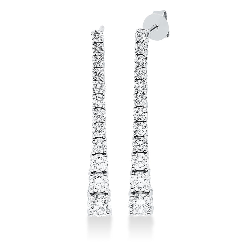 Ohrschmuck 18 kt WG, 6 Brill. 0,97 ct, W-si, 18 Brill. 0,80 ct, W-si