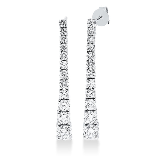 Ohrschmuck 18 kt WG, 20 Brill. 0,99 ct, W-si, 2 0,48 ct, W-si, 2 Brill. 0,32 ct, W-si