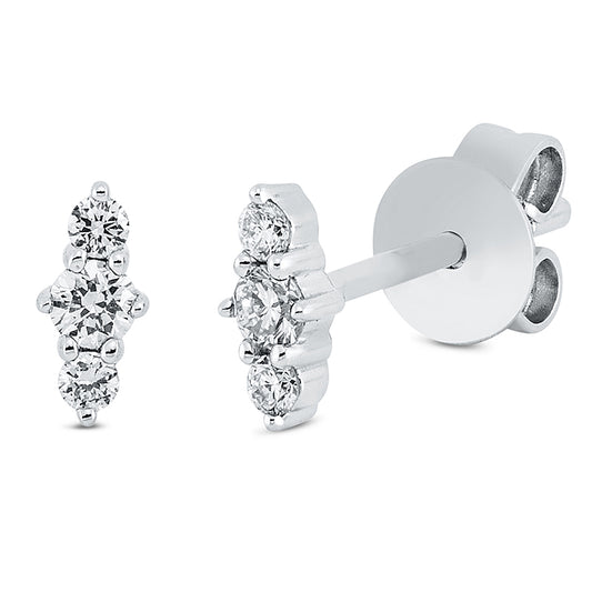 Ohrstecker 18 kt WG, 6 Brill. 0,13 ct, W-si