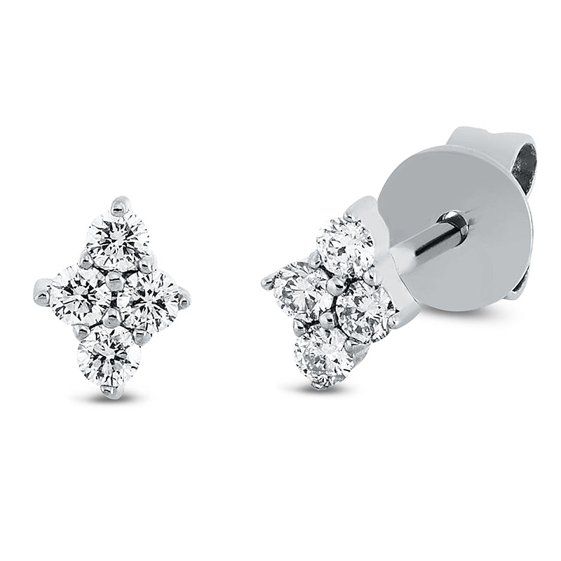 Ohrstecker 18 kt WG, 8 Brill. 0,16 ct, W-si