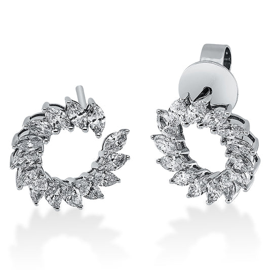 Ohrstecker 18 kt WG, 28 Nav. 0,61 ct, F-si