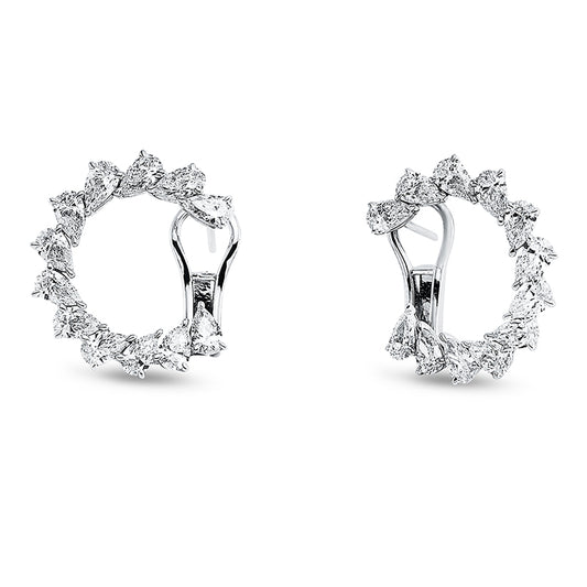 Creolen 18 kt WG, 24 Tropfen 4,64 ct, D/F-vvs