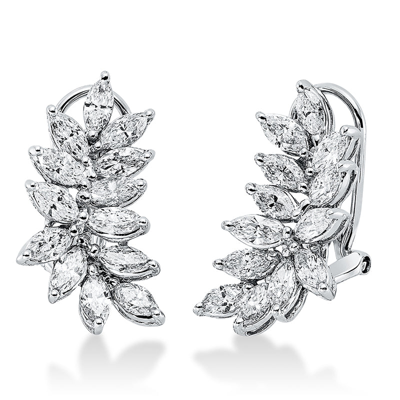 Ohrschmuck 18 kt WG, 26 Nav. 2,06 ct, TW-si