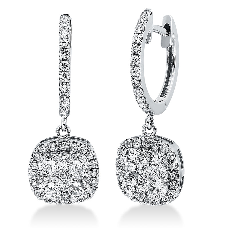 Ohrschmuck 14 kt WG, 80 Brill. 1,50 ct, TW-si