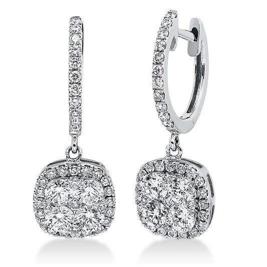 Ohrschmuck 14 kt WG, 80 Brill. 1,50 ct, TW-si