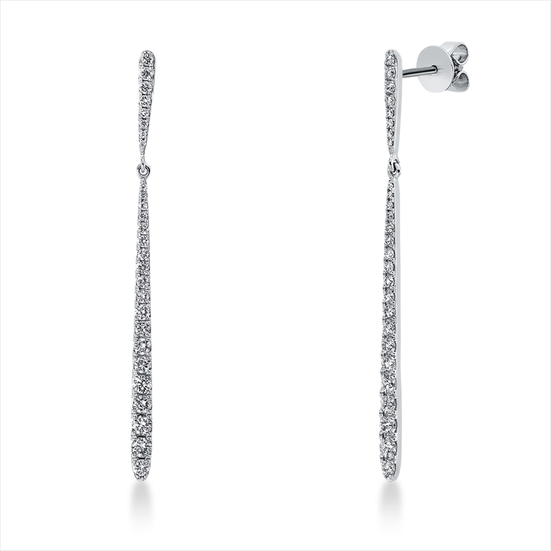 Ohrschmuck 18 kt WG, 54 Brill. 0,69 ct, TW-si