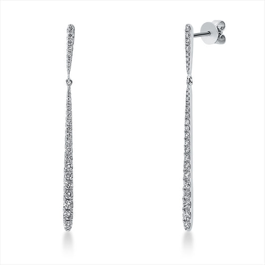 Ohrschmuck 18 kt WG, 54 Brill. 0,69 ct, TW-si