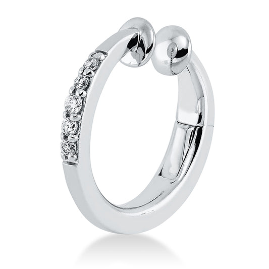 Ohrschmuck 18 kt WG, Ohrmanschette, 2 Brill. 0,01 ct, TW-vsi, 3 Brill. 0,03 ct, TW-vsi