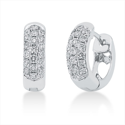 Creolen 18 kt WG, 38 Brill. 0,50 ct, W-si