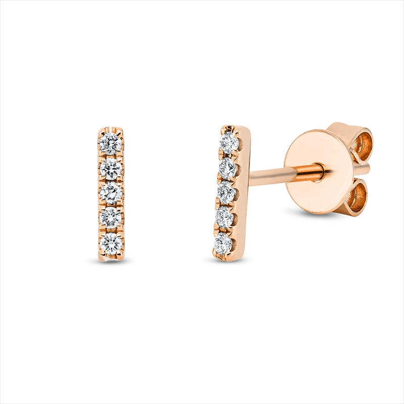 Ohrstecker 18 kt RG, 10 Brill. 0,08 ct, W-si