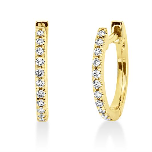 Creolen 18 kt GG, 22 Brill. 0,09 ct, W-si