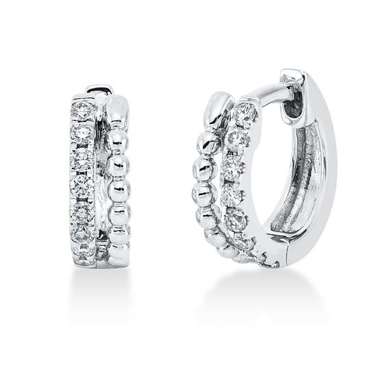 Creolen 18 kt WG, 16 Brill. 0,14 ct, W-si