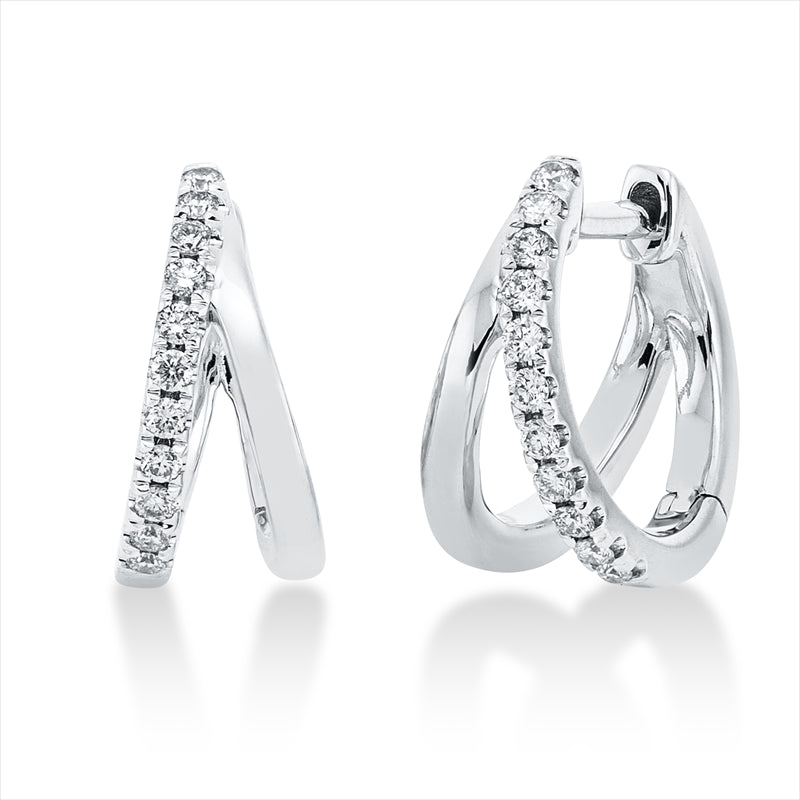 Creolen 18 kt WG, 22 Brill. 0,16 ct, W-si