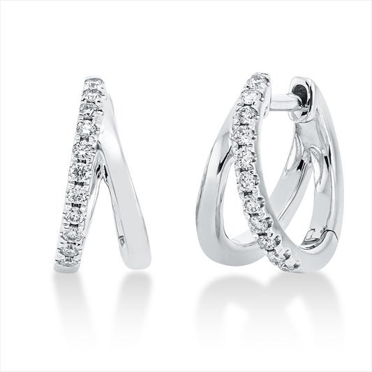 Creolen 18 kt WG, 22 Brill. 0,16 ct, W-si