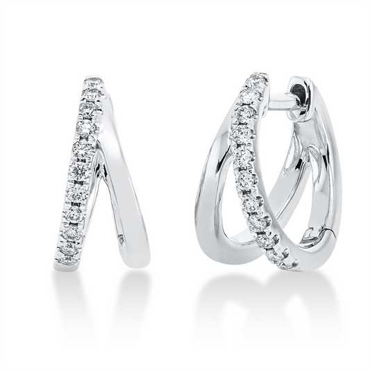 Creolen 18 kt WG, 22 Brill. 0,16 ct, W-si