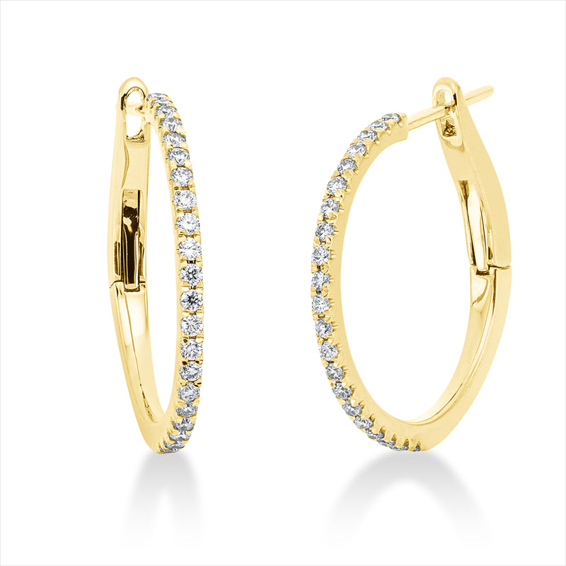 Creolen 18 kt GG, 42 Brill. 0,31 ct, W-si