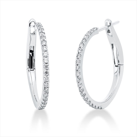Creolen 18 kt WG, 42 Brill. 0,31 ct, W-si