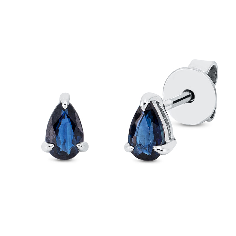 Ohrstecker 18 kt WG, 2 Saphire 0,56 ct blau