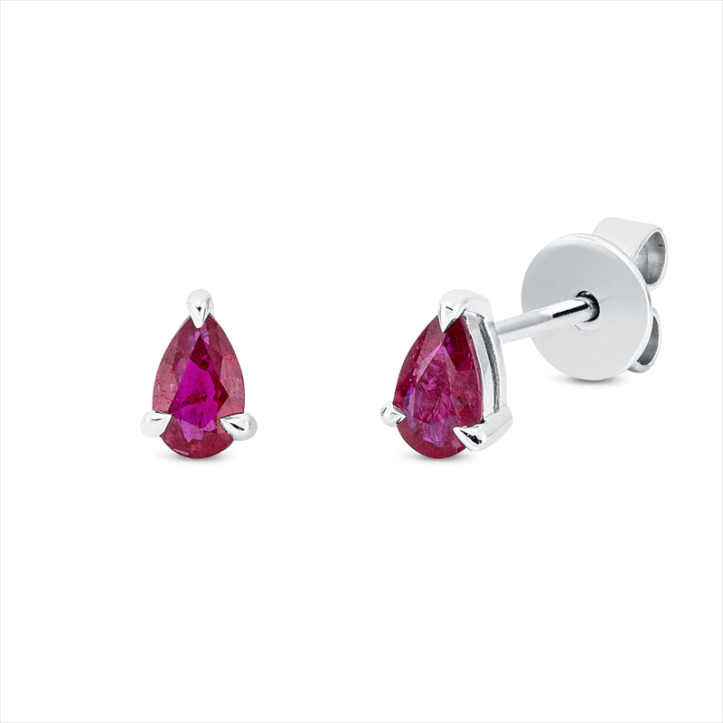 Ohrstecker 18 kt WG, 2 Rubine 0,45 ct rot