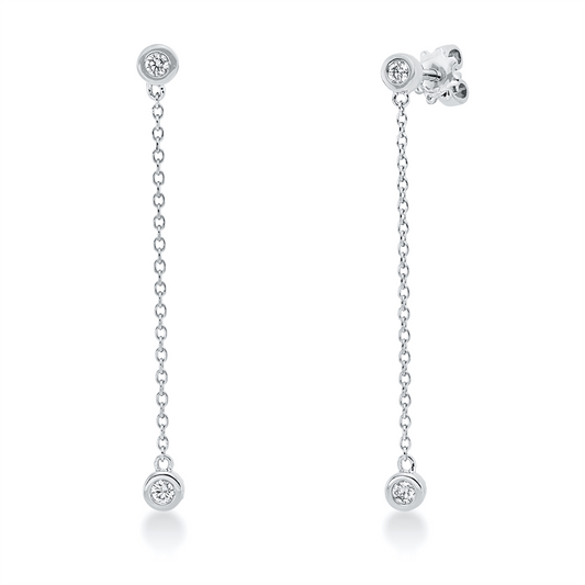 Ohrschmuck 14 kt WG, 4 Brill. 0,14 ct, TW-si, 14 Brill. 0,05 ct, TW-si
